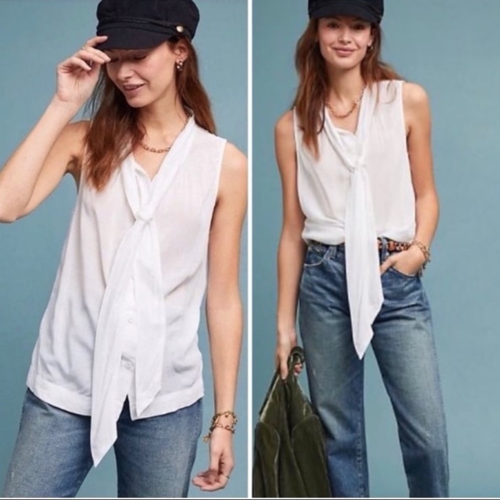 Anthropologie Cloth & Stone Neck Tie Sleeveless Top